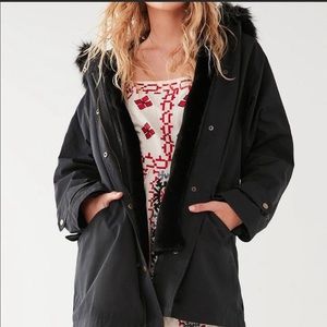 NEW UO Silence Noise Harper Black Parka Coat Z9-7